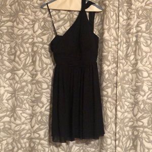 Black one shoulder cocktail dress